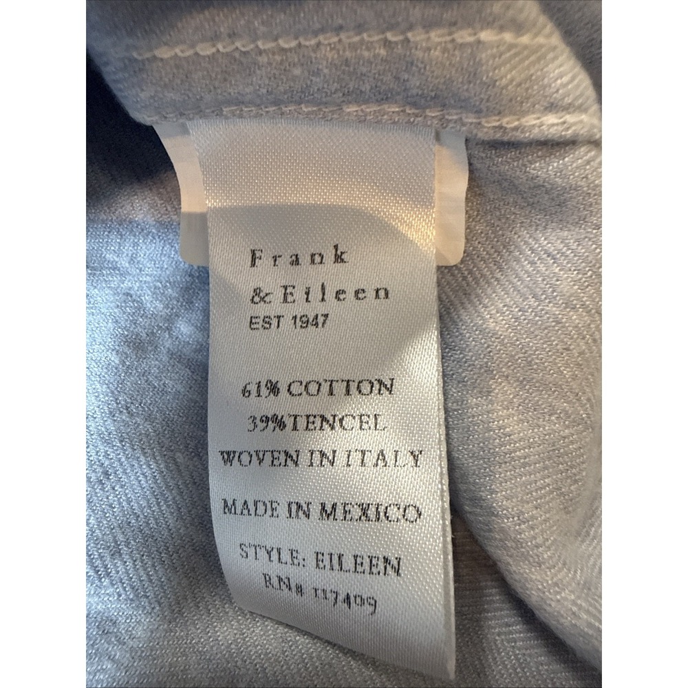 Frank & Eileen "Eileen" Top Women's Large Light Blue Button-Up Shirt Oversized - Picture 5 of 6